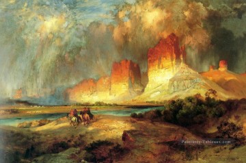 Falaises de l’Upper Colorado River paysage Thomas Moran Peinture à l'huile